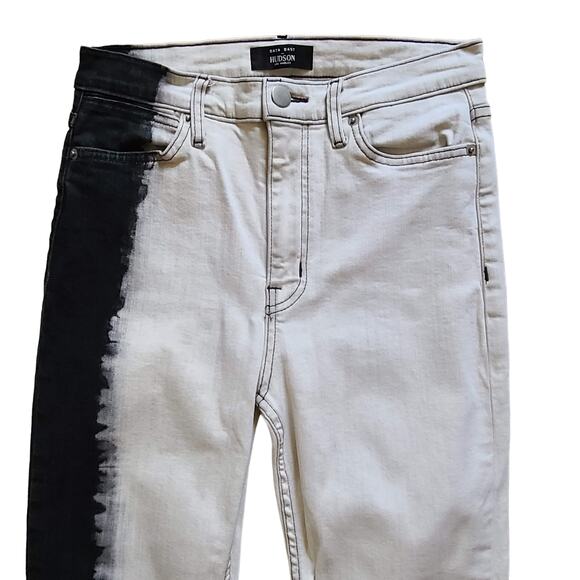 HUDSON x BAJA EAST Holly High-Rise Jeans Black to White BEW4151DBQ Women's 28 - Picture 4 of 15
